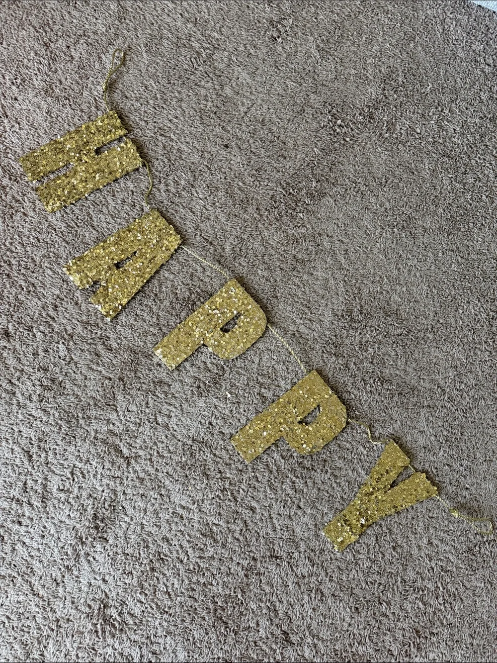 Pottery Barn Kids Gold Sequined'HAPPY' Banner